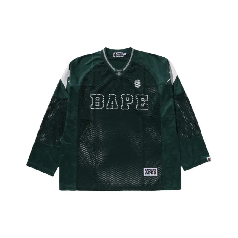 Bape Line Camo Multilogo Relaxed Fit Football Jersey-4