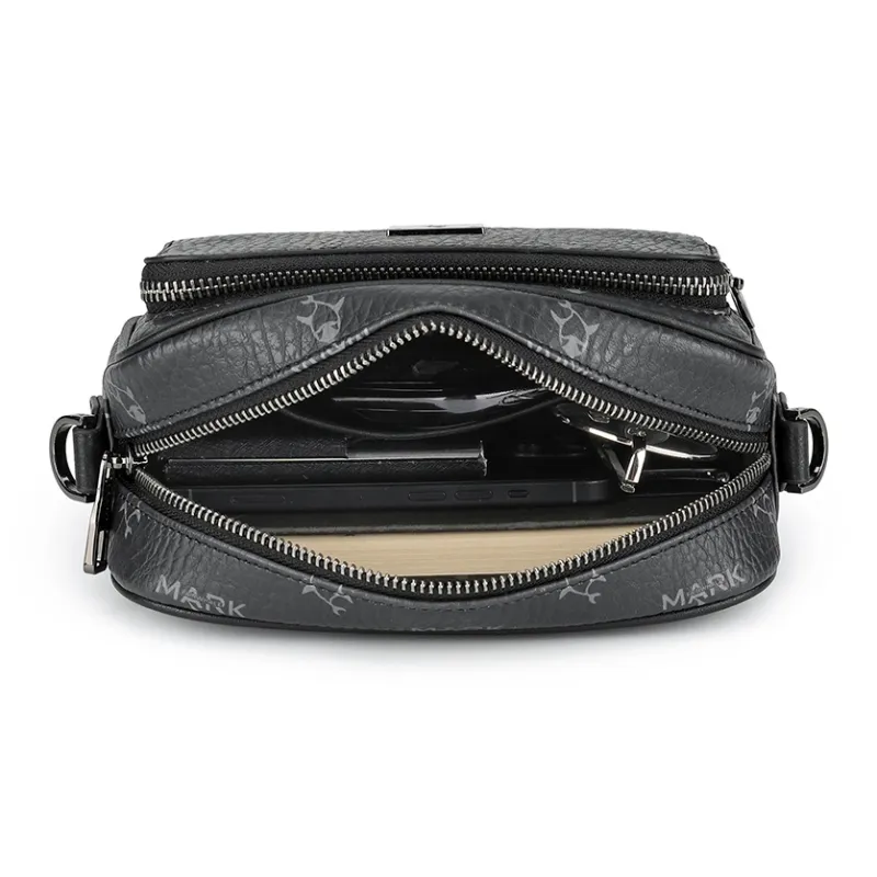 FAIRWHALE PVC Shoulder Bag, Crossbody Bag Unisex Black-4