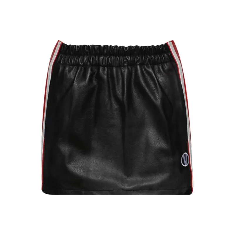 Vetements Leather Tracksuit Skirt 'Black/Red'-0