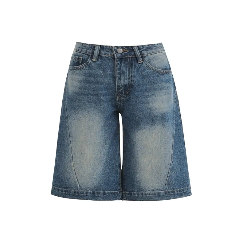 Vine Color Denim Shorts Women's Blue-0
