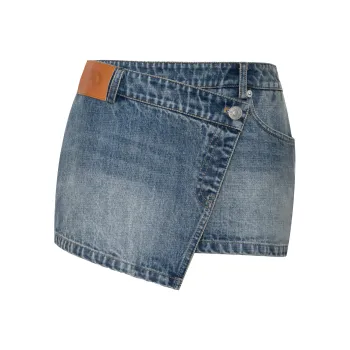 ANN ANDELMAN Denim Short Skirts Women's Blue