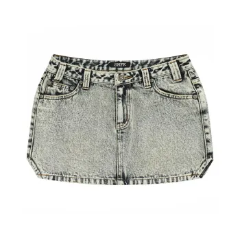 SMFK Denim Short Skirts Women's White Snowflake