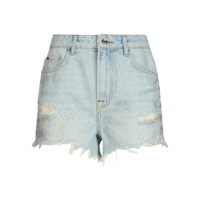 LIU·JO Rhinestone embellished Denim Shorts-0
