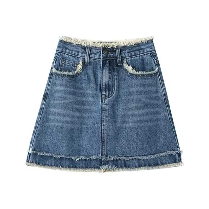 FAWENXIANGZI Denim Short Skirts Women's-0