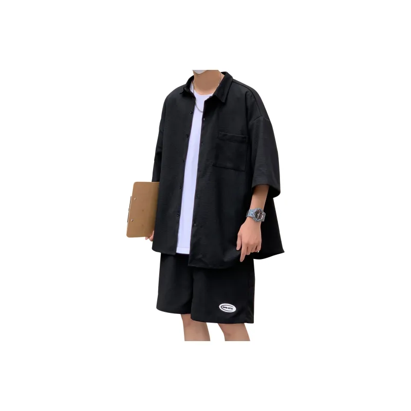 MARK WAFFLE Shirt Matching Set Unisex-11