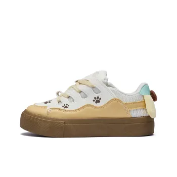 VKOI 1999 Abrasion Resistant, Lightweight, And Breathable Low Top Skateboard Shoes Women's Beige Yellow