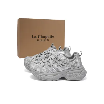 La Chapelle Lightweight, Breathable, And Slip Resistant Low Top Chunky Sneakers Women's Silver