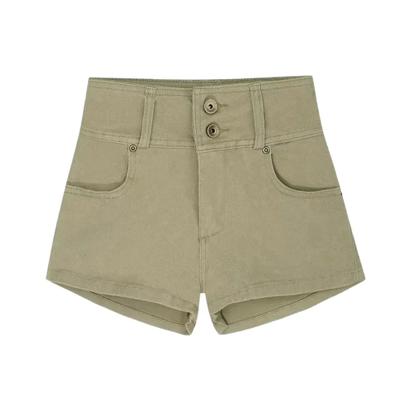Yvetteclassic Denim Shorts Women's Khaki-0