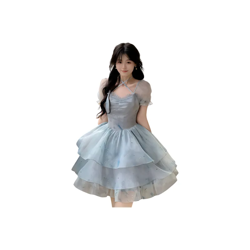 XIANSINIAO Short Sleeved Dress Women's-0
