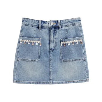 Love To Serve Denim Short Skirts Women's