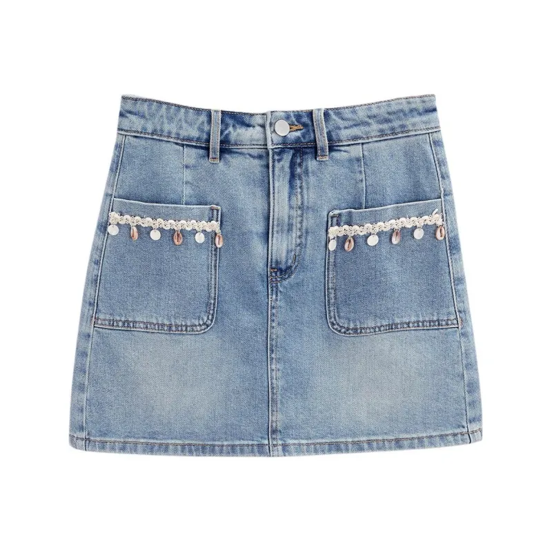 Love To Serve Denim Short Skirts Women's-0