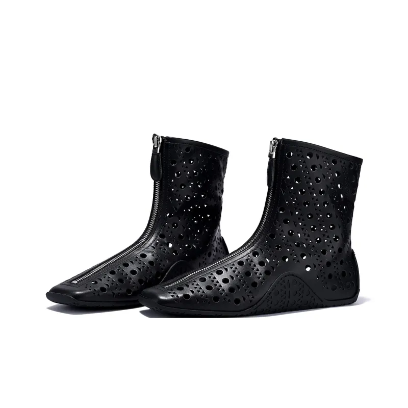 BELLALILY Ankle Boots Women's White, Black-5