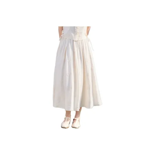 ZIHAN Casual Long Skirt Women's Beige