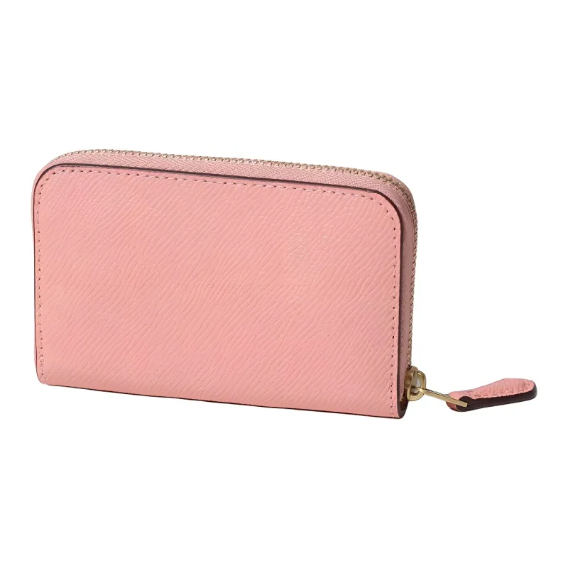 COACH Card Case Cow Leather Card Holder Small Size Women's Pink-1