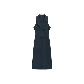 SNZX Sleeveless Dresses Women's Dark Blue