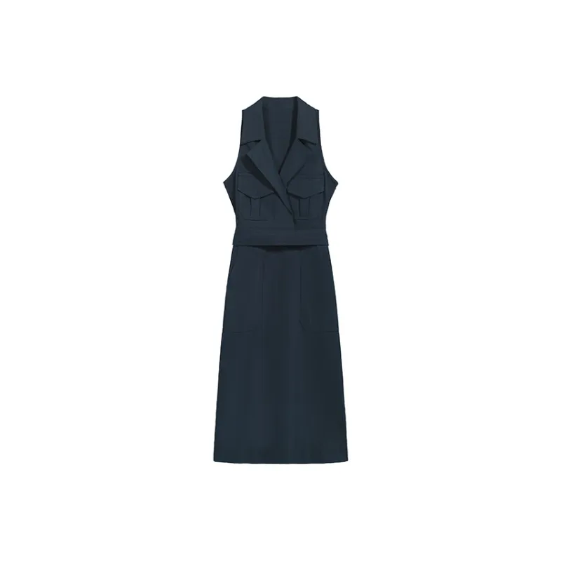 SNZX Sleeveless Dresses Women's Dark Blue-0