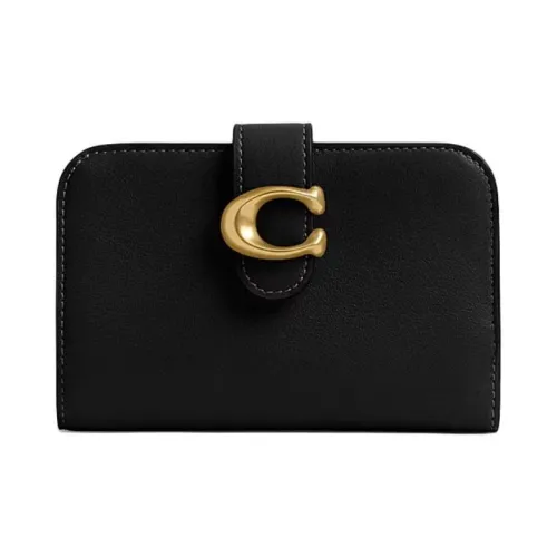 COACH Tabby Leather Wallet Mini Women's Black