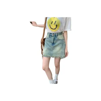 Kele Coco Denim Short Skirts Women's Light Blue
