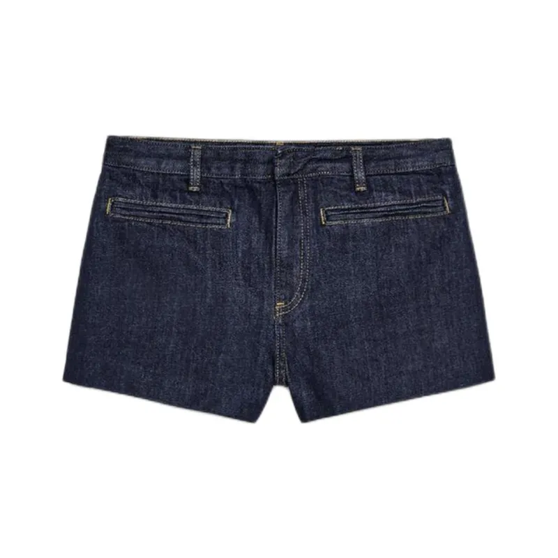 ZARA ZW Series Denim Shorts Women's Blue-0