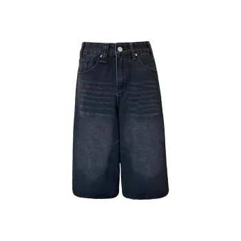 Wen Shan Denim Shorts Women's Black Gray Color