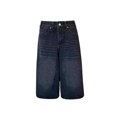 Wen Shan Denim Shorts Women's Black Gray Color