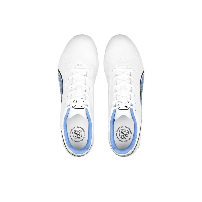 PUMA KING MATCH AG Short Rubber Studs FG Long Rubber Studs Anti Slip Wear Resistant Soccer Shoes Unisex White Blue-2