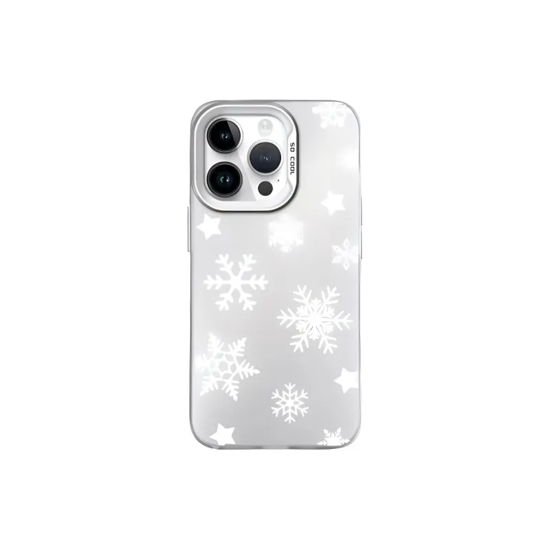 Wei Xin Acrylic Material Stars Snowflake Phone Cases Compatible With IPhone 16/15 Pro Max/Apple 13/14 Pro/Max-0