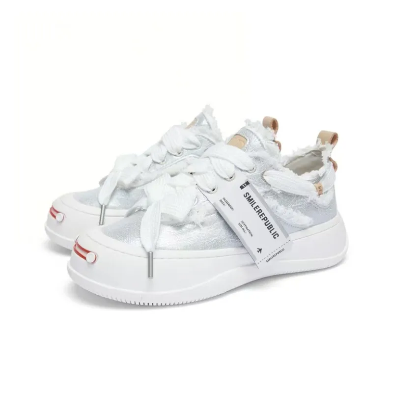 SMILEREPUBLIC Laugh Series Slip Resistant And Abrasion Resistant Coverage Low Top Canvas Shoes Unisex-7