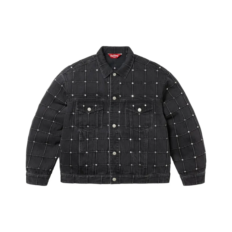 Supreme Studded Seam Denim Trucker Jacket-0