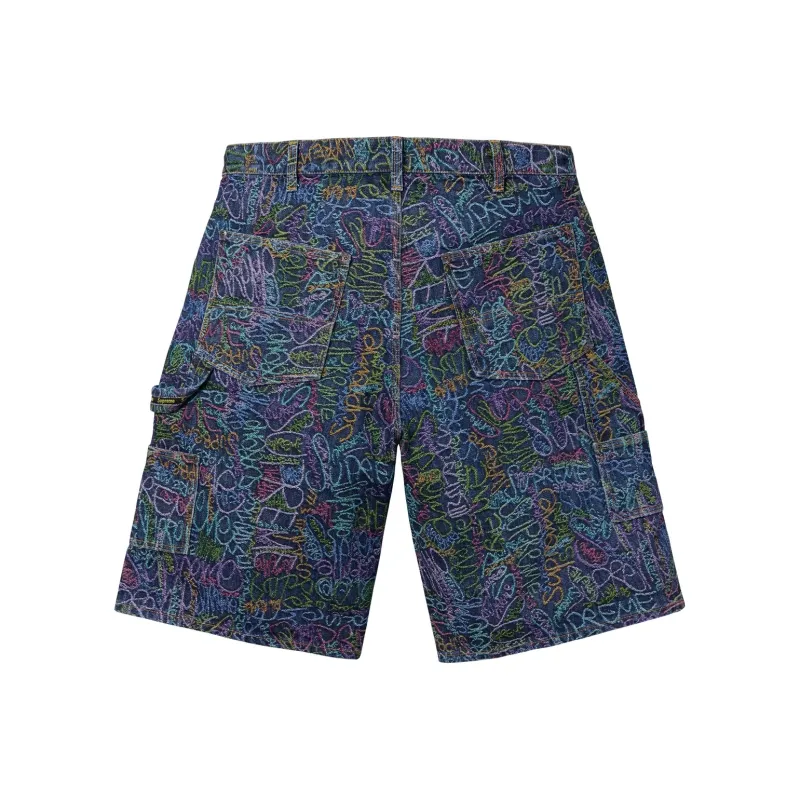 Supreme Handwriting Double Knee Denim Short-3