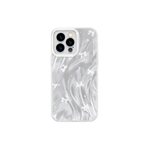 Wei Xin Acrylic Material Camlet White Bowknot Phone Cases Compatible With IPhone 16/15 Pro Max/Apple 13/14 Pro/Max