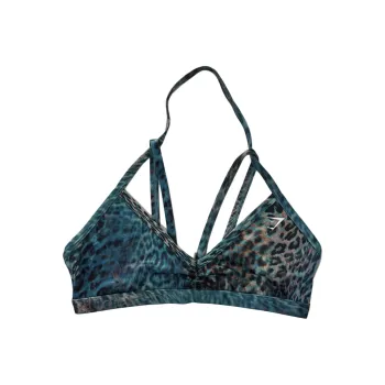 GYMSHARK Power Sports Underwear Women's Leopard Print Blue