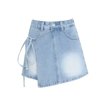 ZXZA Denim Shorts Women's Light Blue