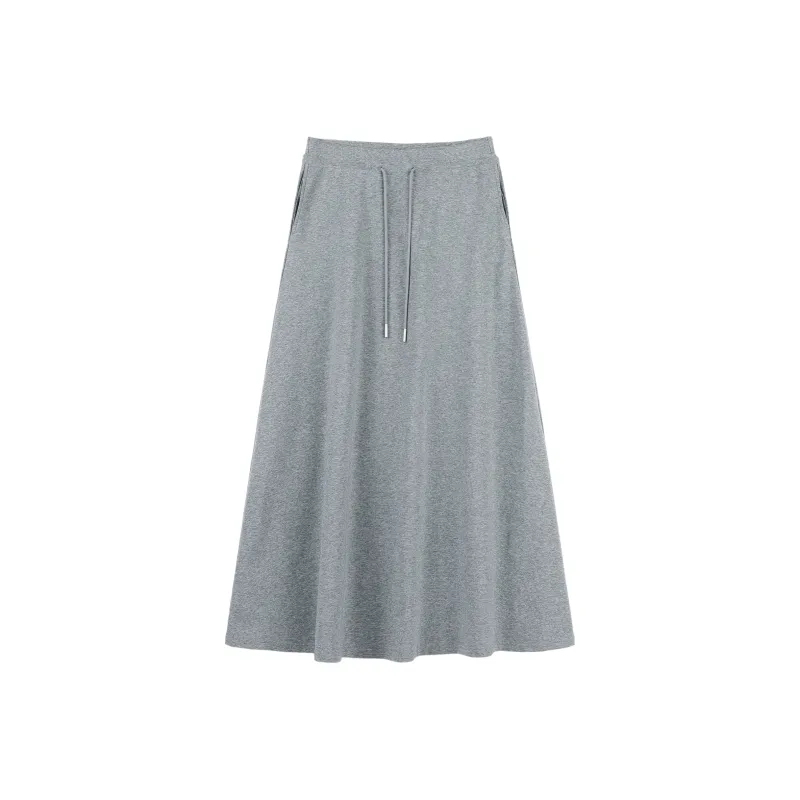 BEETLE TOWN Midi Skirt Women's Heather Gray-0