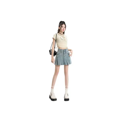 XIANSINIAO Denim Short Skirts Women's