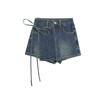 YINLEI Denim Shorts Women's Vintage Blue