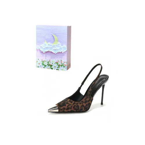ROBINHOOD Purple Moon Galaxy Box Slim Heel High Heels Women's