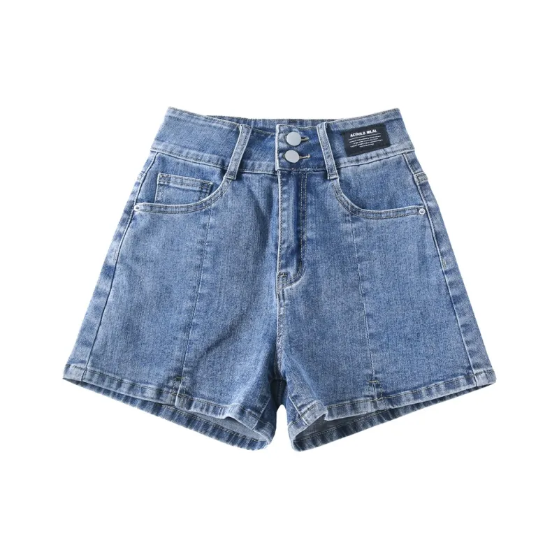 FAWENXIANGZI Denim Shorts Women's Blue-0