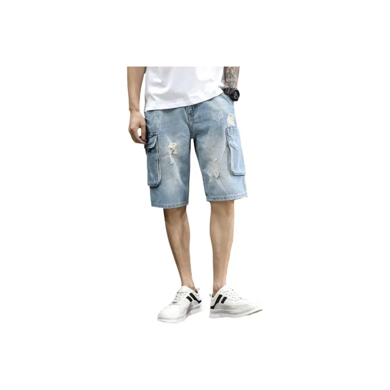 ROBINHOOD Denim Shorts Unisex Dark Blue-5