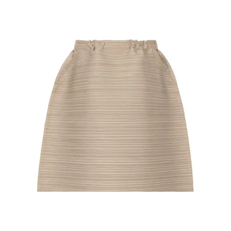 PLEATS PLEASE ISSEY MIYAKE SS23 Casual Long Skirts Women's Khaki-2