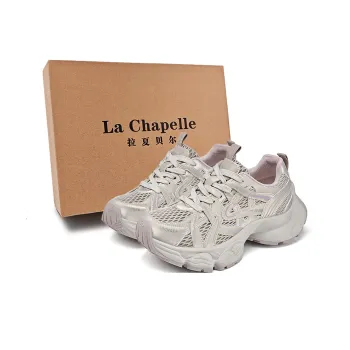 La Chapelle Anti Slip Wear Resistant Low Top Chunky Sneakers Women's Champagne Gold
