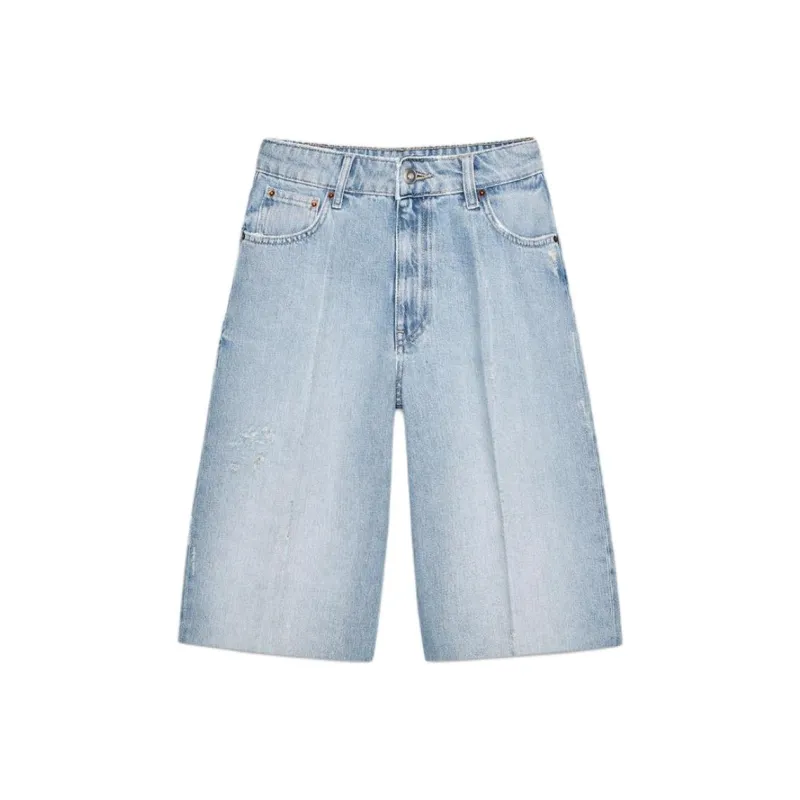 ZARA Trf Denim Shorts Women's Blue-0