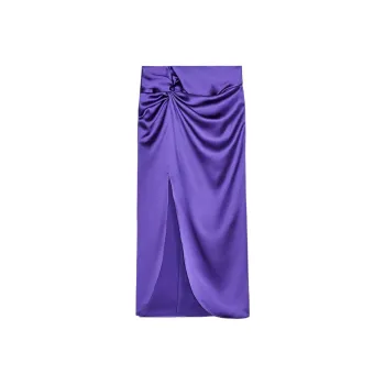 ZARA Casual Long Skirt Women's Dark Purple