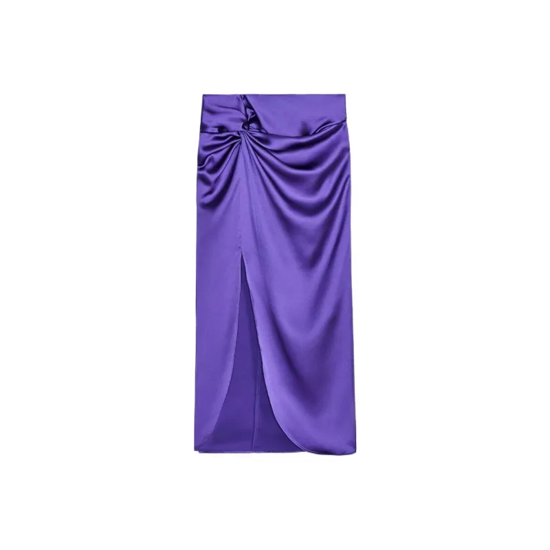 ZARA Casual Long Skirt Women's Dark Purple-0