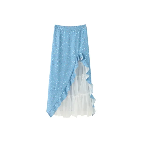 COVER TIME Casual Long Skirt Women's Blue