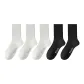 [Black & White Sports-Thigh-High Socks]White 3+Black 2