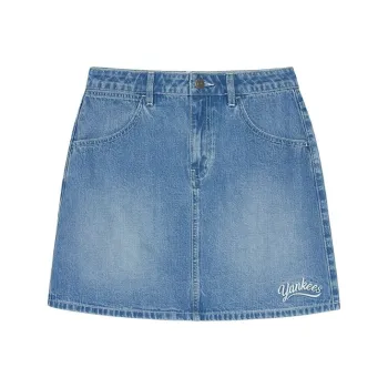 MLB New York Yankees SS25 Denim Short Skirts Women's Light Blue