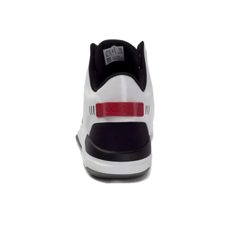 Adidas Cloudfoam Cushioning, Wear Resistant High Top Casual Shoes Men's White Black-3
