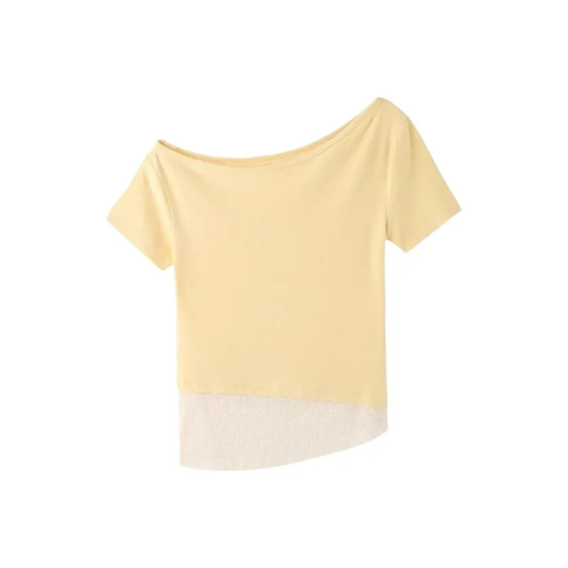 DOKZB T Shirts Women's Yellow-0
