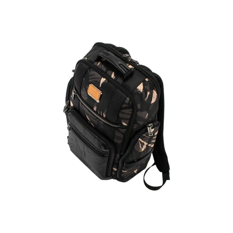 TUMI Alpha Bravo Leather Backpack Men's Gray-4